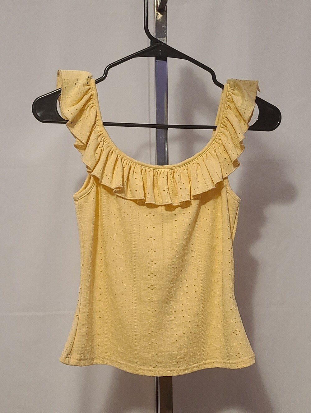 Shien Yellow Shuffle Straps And Neckline Top